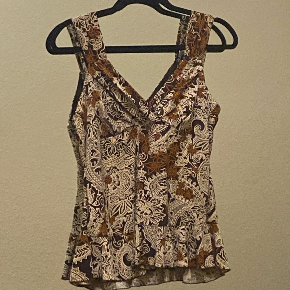 Creative Design Works, Inc. CDW V-Neck Top Blouse Sleeveless Size M